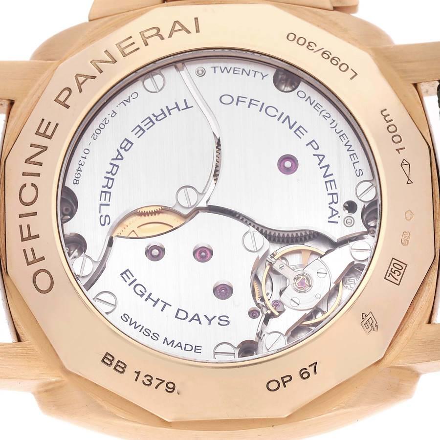 Panerai Luminor 1950 8 Tage GMT 18k Roségold Herrenuhr PAM00289 Box Papiere im Angebot 3