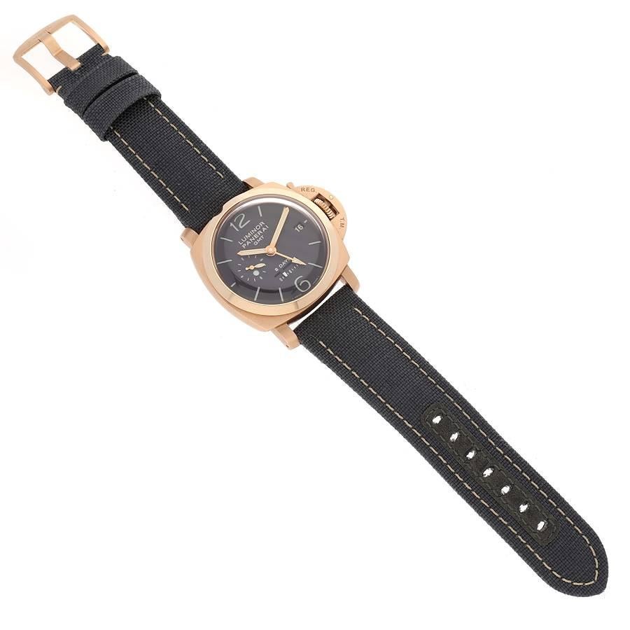 Panerai Luminor 1950 8 Tage GMT 18k Roségold Herrenuhr PAM00289 Box Papiere 5