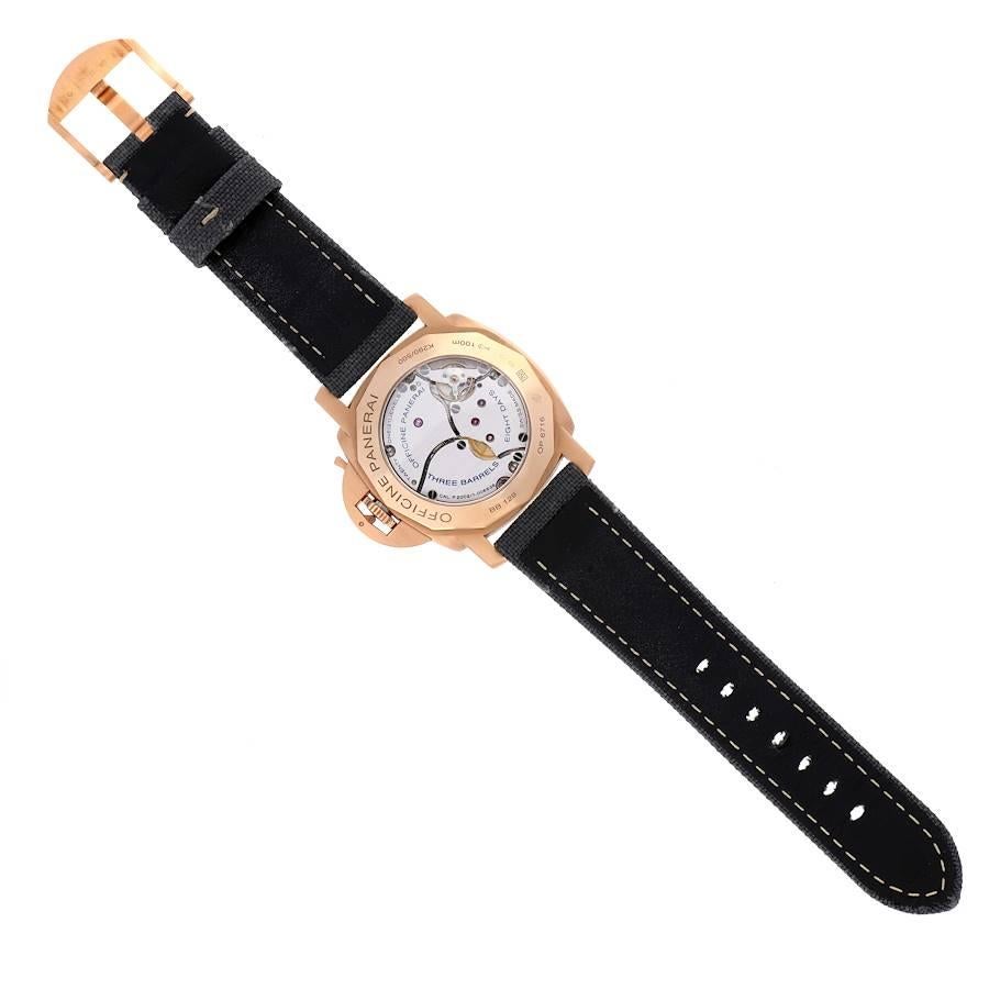 Panerai Luminor 1950 8 Tage GMT 18k Roségold Herrenuhr PAM00289 Box Papiere 6