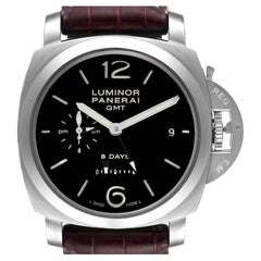 Used Panerai Luminor 1950 8 Days GMT 24H Steel Mens Watch PAM00233