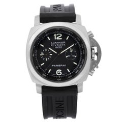 Used Panerai Luminor 1950 Flyback Steel Black Dial Mens Automatic Watch PAM00212