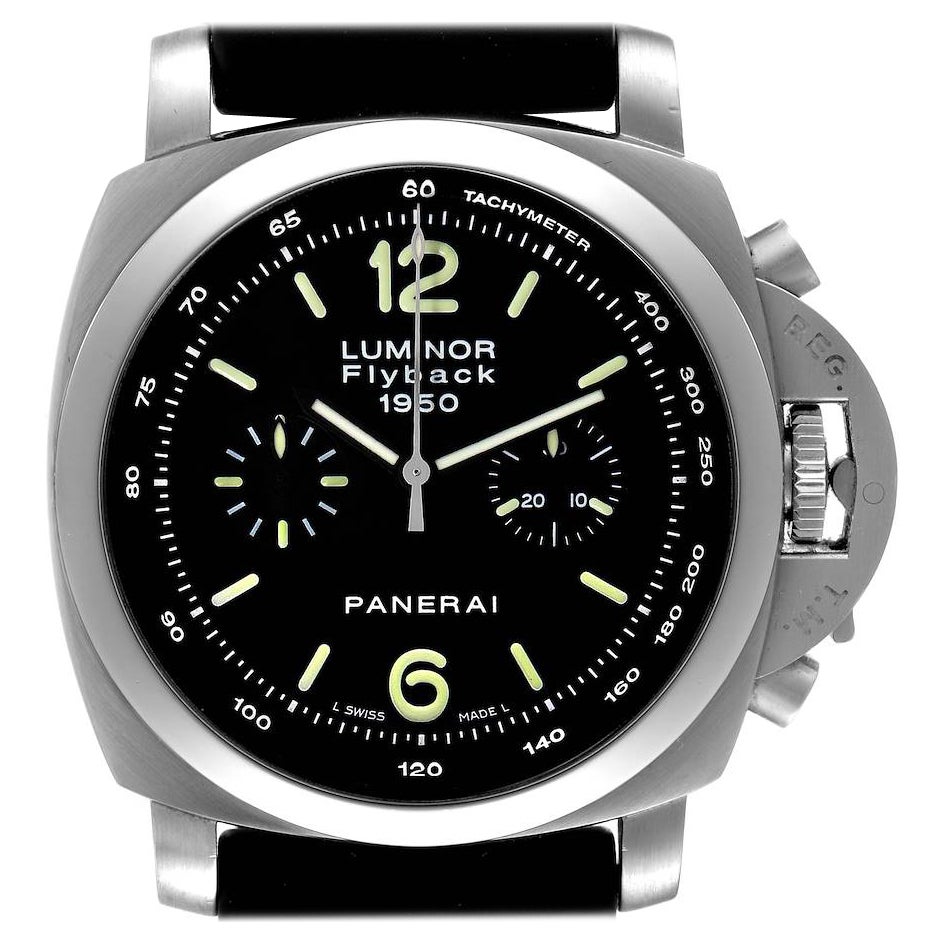 Panerai Luminor 1950 Flyback Chronograph Steel Mens Watch PAM00212 Box Papers