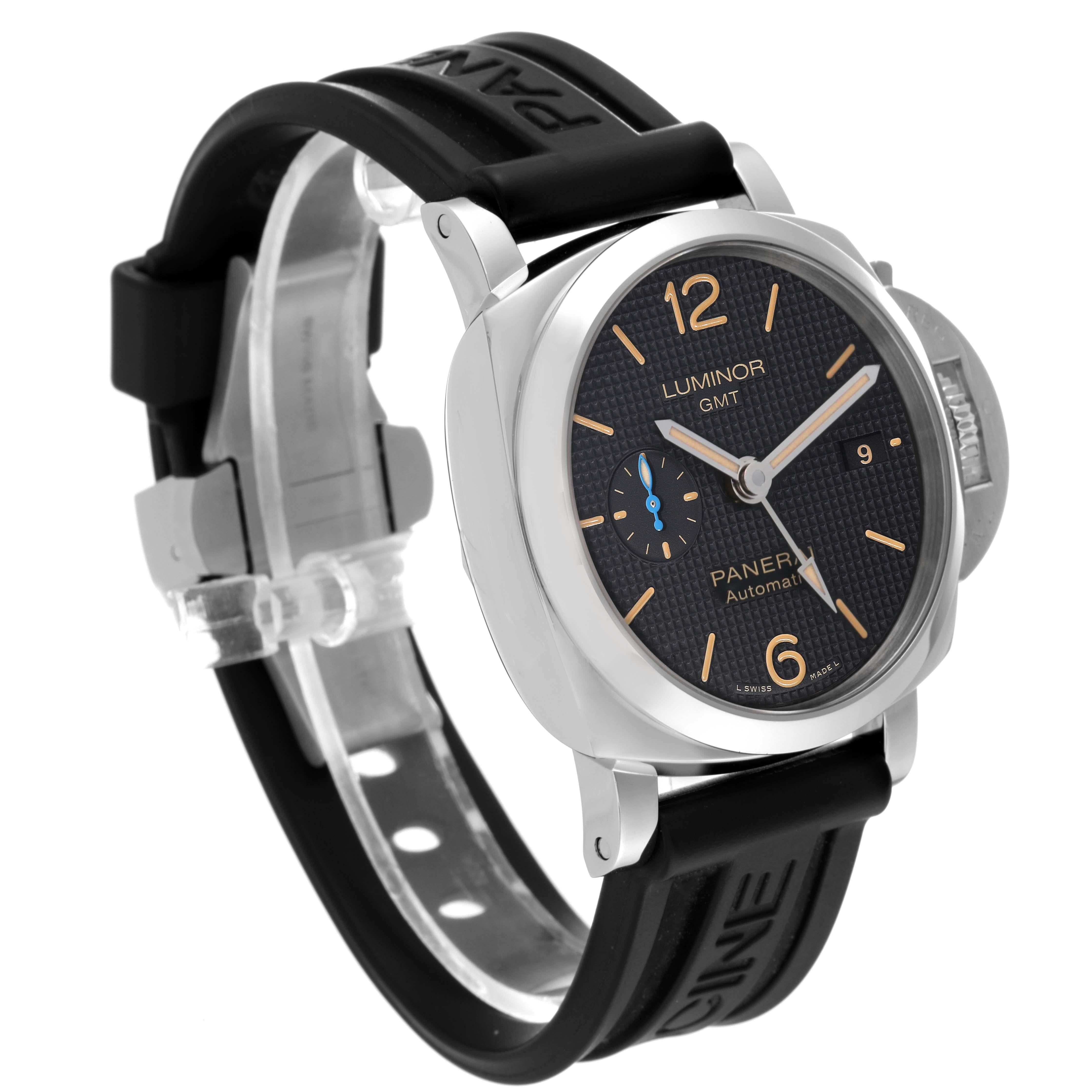 Panerai Luminor 1950 GMT 42mm Steel Mens Watch PAM01535 Papers For Sale 1