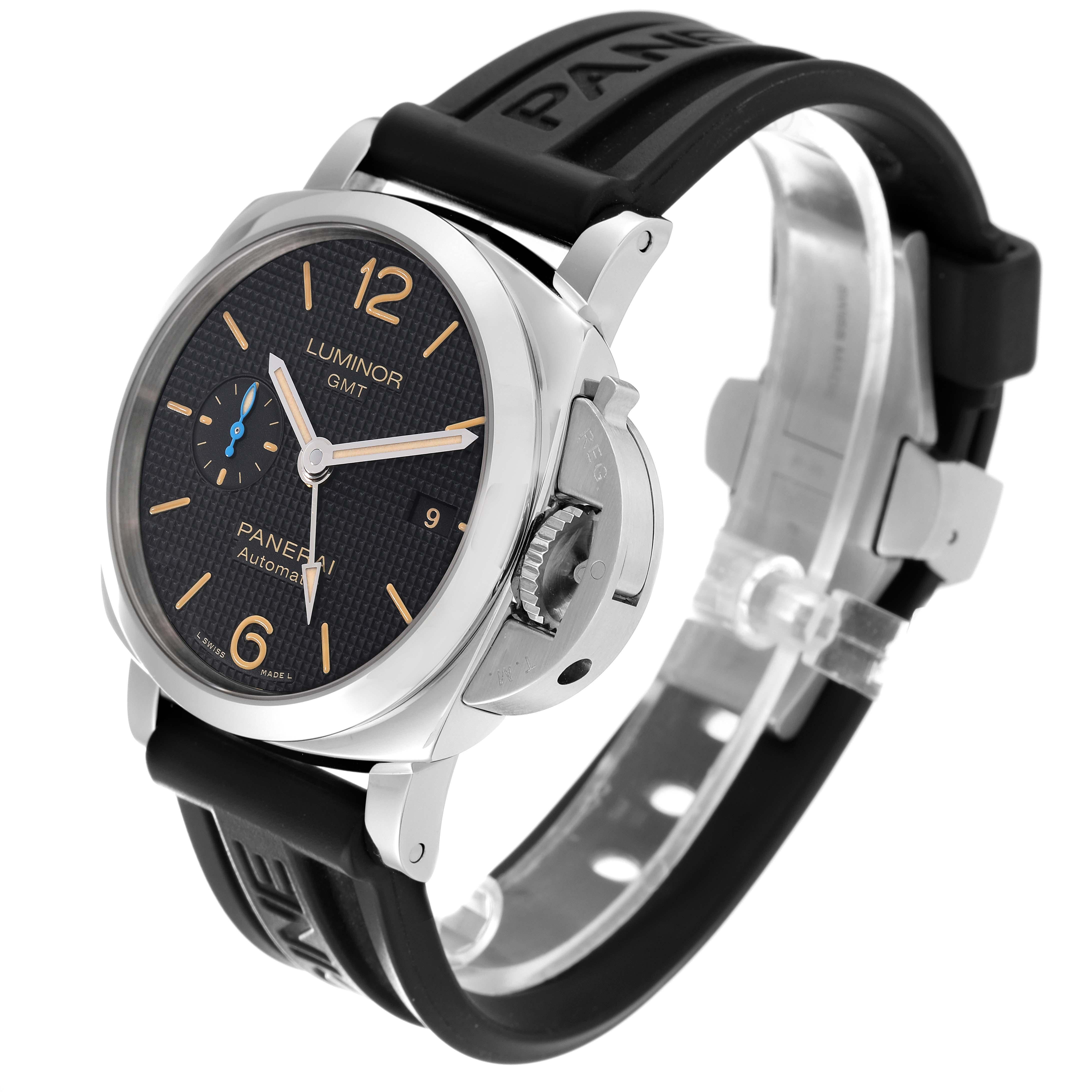 Panerai Luminor 1950 GMT 42mm Steel Mens Watch PAM01535 Papers For Sale 4
