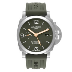 Panerai Luminor 1950 GMT Green Dial MS Dhoni Edition Watch PAM01056 Box Card