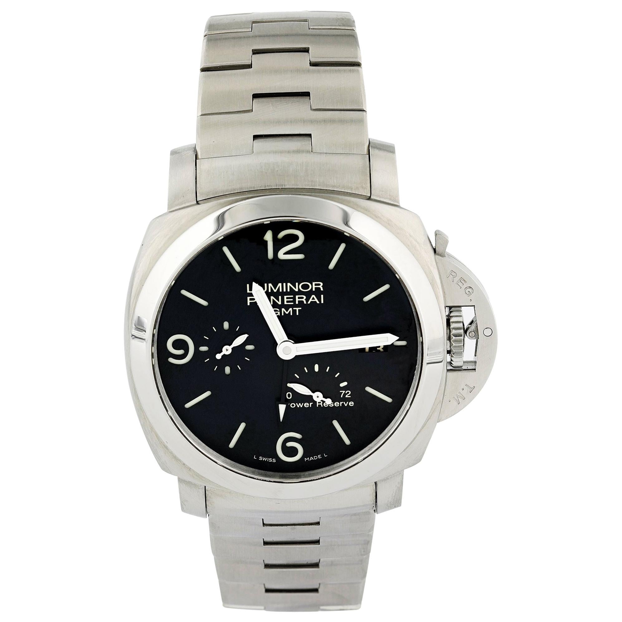Panerai Luminor 1950 GMT PAM00347 3 Day Men's Watch For Sale