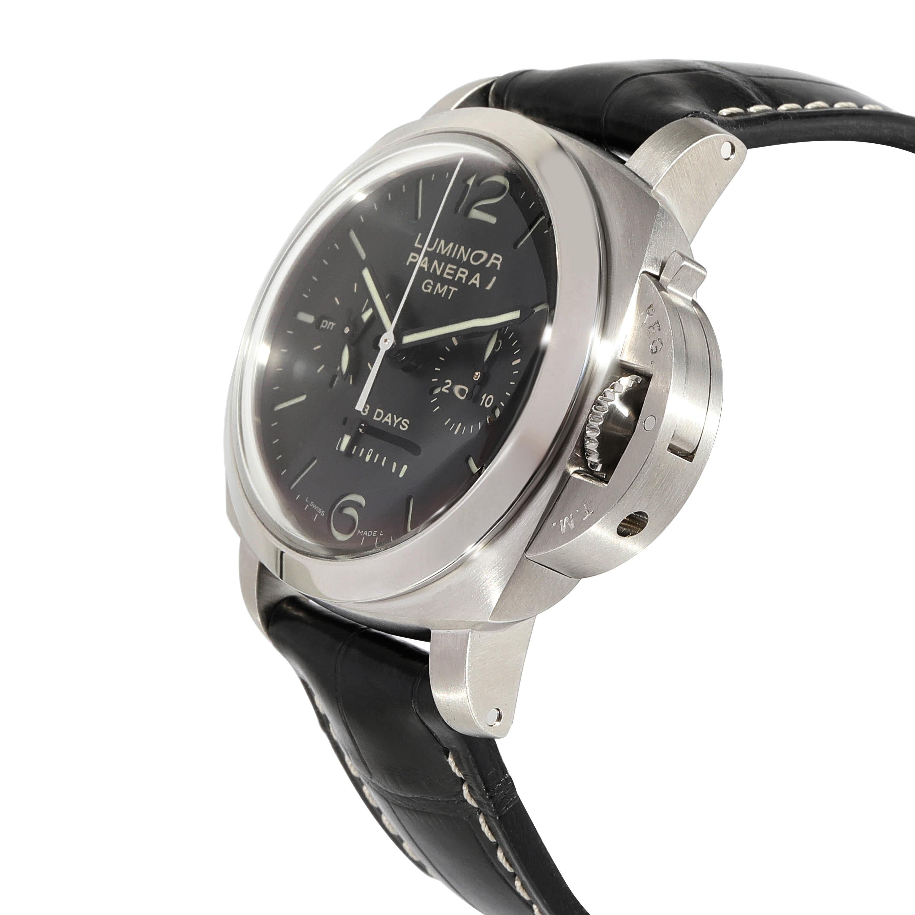 Panerai Luminor 1950 Monopulsante GMT PAM00275 Herrenuhr in  Rostfreier Stahl

SKU: 132353

PRIMÄRE DETAILS
Marke: Panerai
Modell: Luminor 1950 Monopulsante GMT
Herkunftsland: Schweiz
Uhrwerk Typ: Mechanisch: Handaufzug
Herstellungsjahr: