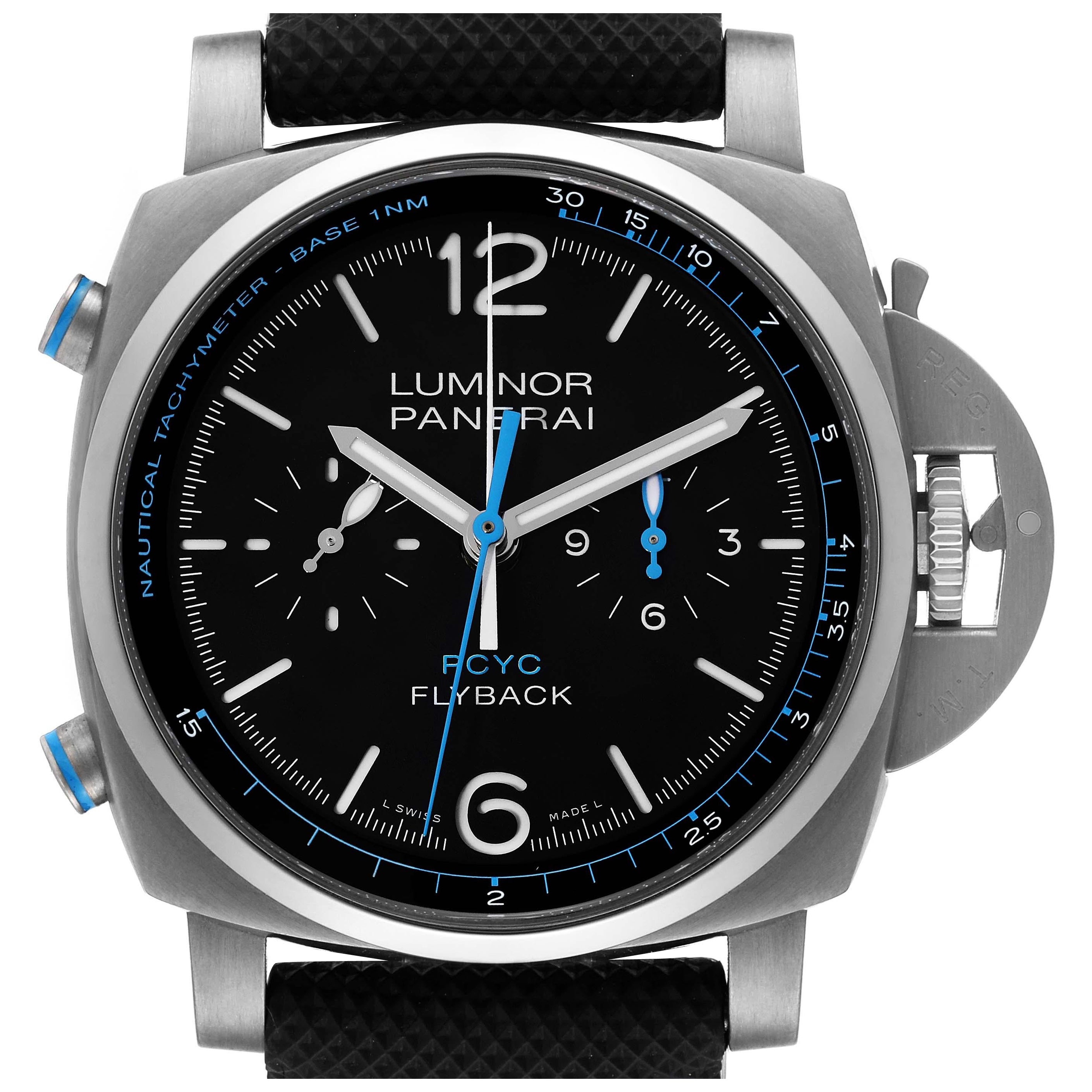 Panerai Luminor 1950 PCYC Flyback Titanium Mens Watch PAM00764 Box Card