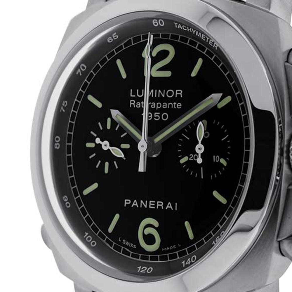 Modern Panerai Luminor 1950 Stainless-Steel Rattrapante Chronograph Watch PAM00213 For Sale