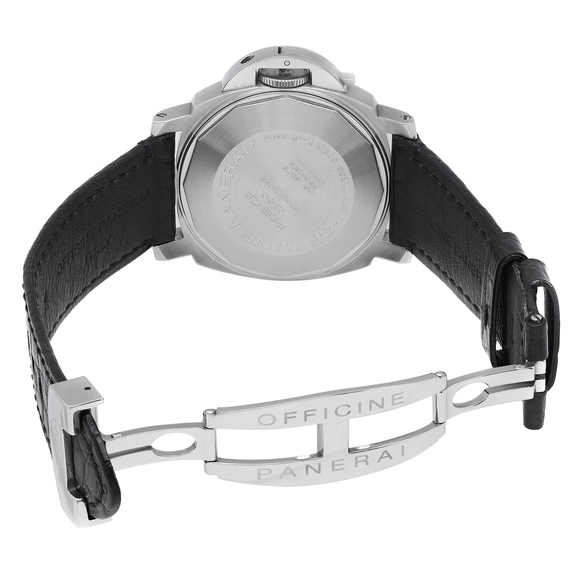 Panerai Luminor Power Reserve Steel Black Dial Automatic Men Watch PAM00125 1