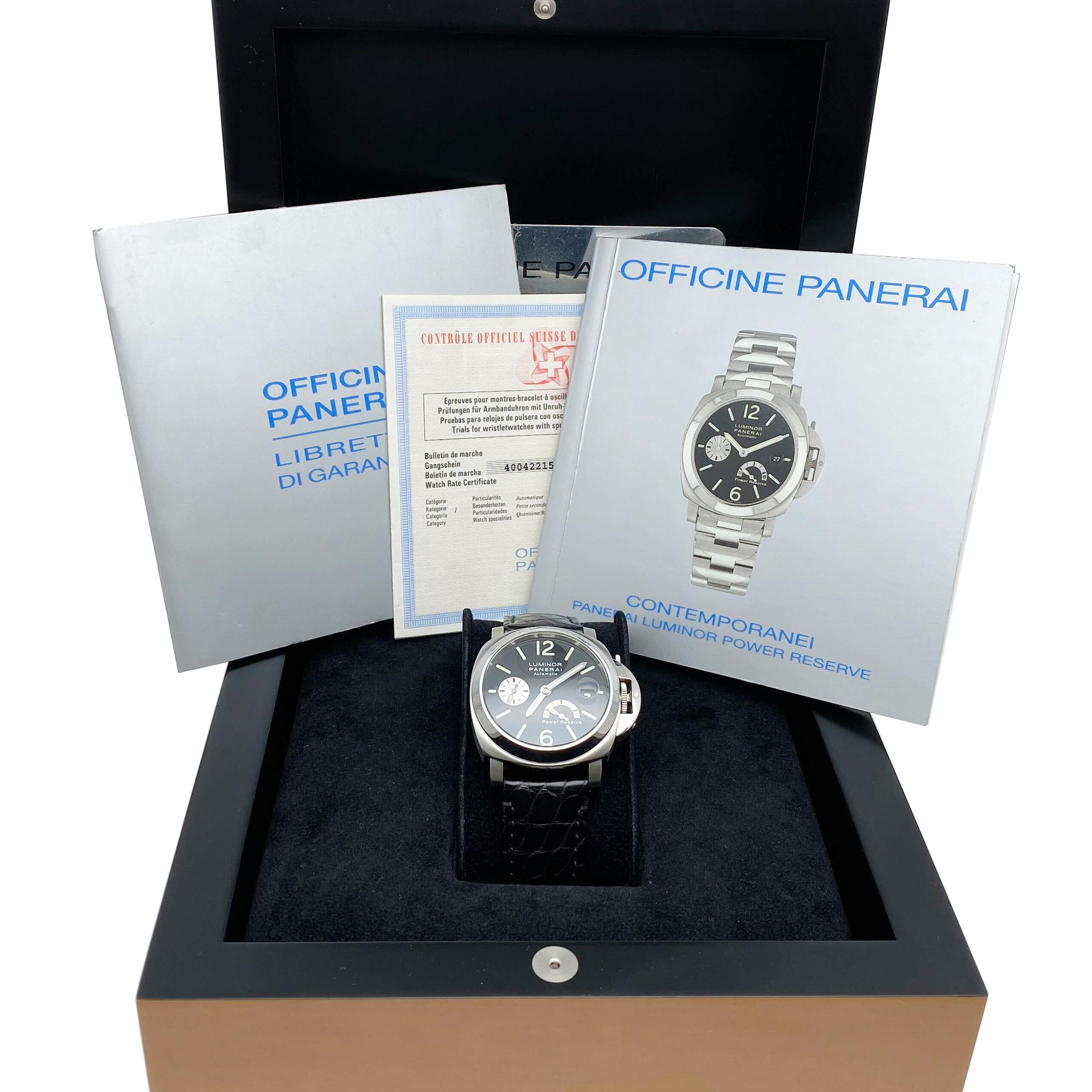 Panerai Luminor Power Reserve Steel Black Dial Automatic Men Watch PAM00125 3