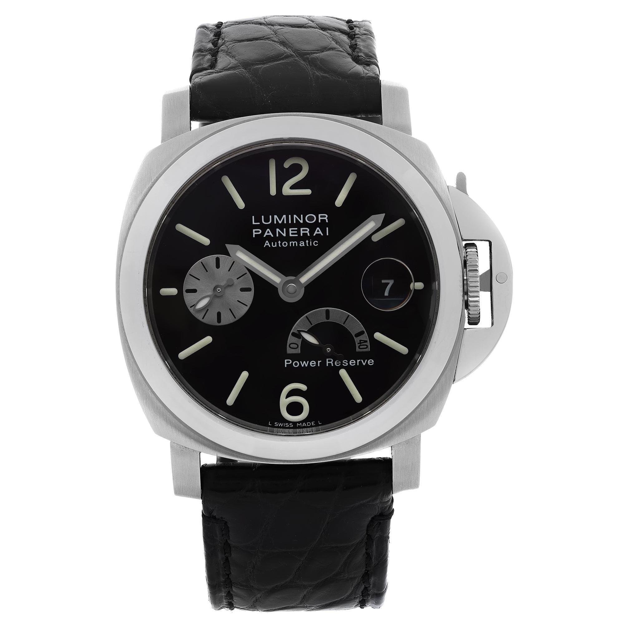 Panerai Luminor Power Reserve Steel Black Dial Automatic Men Watch PAM00125