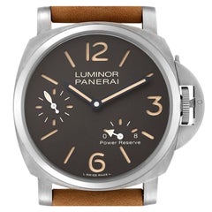 Panerai Luminor 8 Days Titanium Brown Dial Mens Watch PAM00797 Box Papers