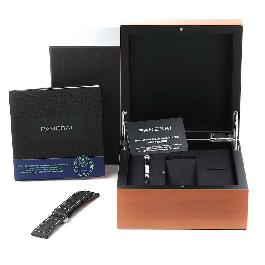 Panerai Luminor 8 Giorni Black Dial Steel Mens Watch PAM00914 Box Card For Sale 4