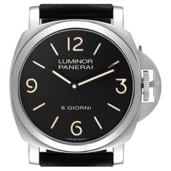 Panerai Luminor 8 Giorni Black Dial Steel Mens Watch PAM00914 Box Card