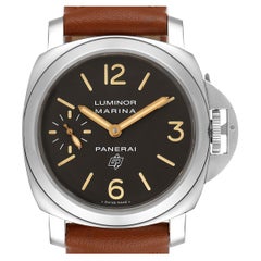 Panerai Luminor Acciaio Logo Tropical Brown Dial Watch PAM00632 Box Papers