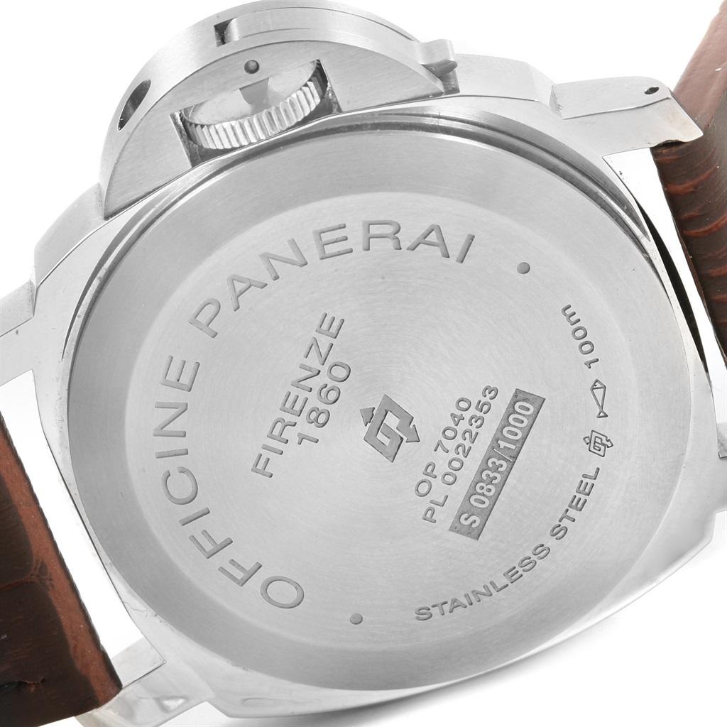 Men's Panerai Luminor Acciaio Logo Tropical Brown Dial Watch PAM00632