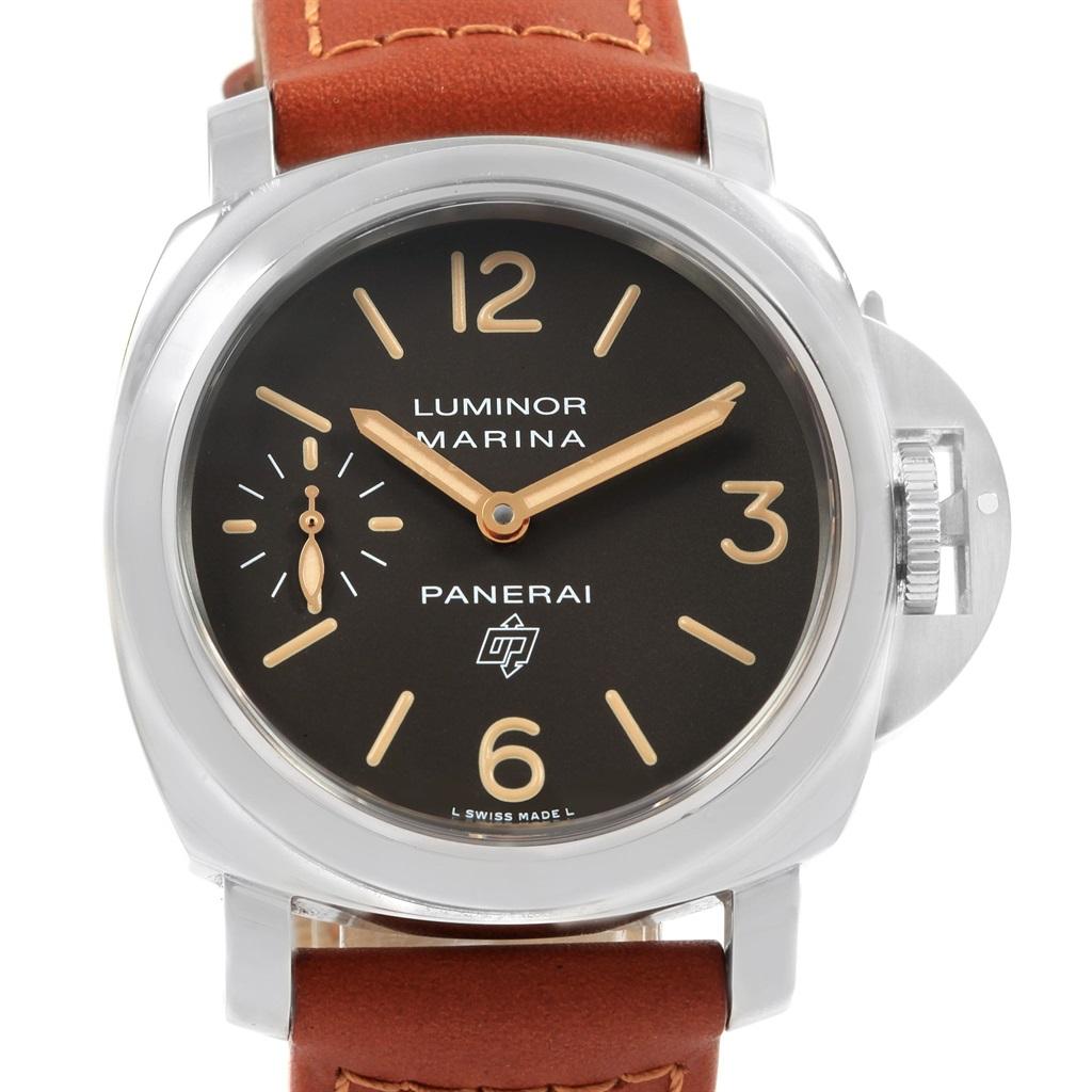 Panerai Luminor Acciaio Logo Tropical Brown Dial Watch PAM00632 For Sale