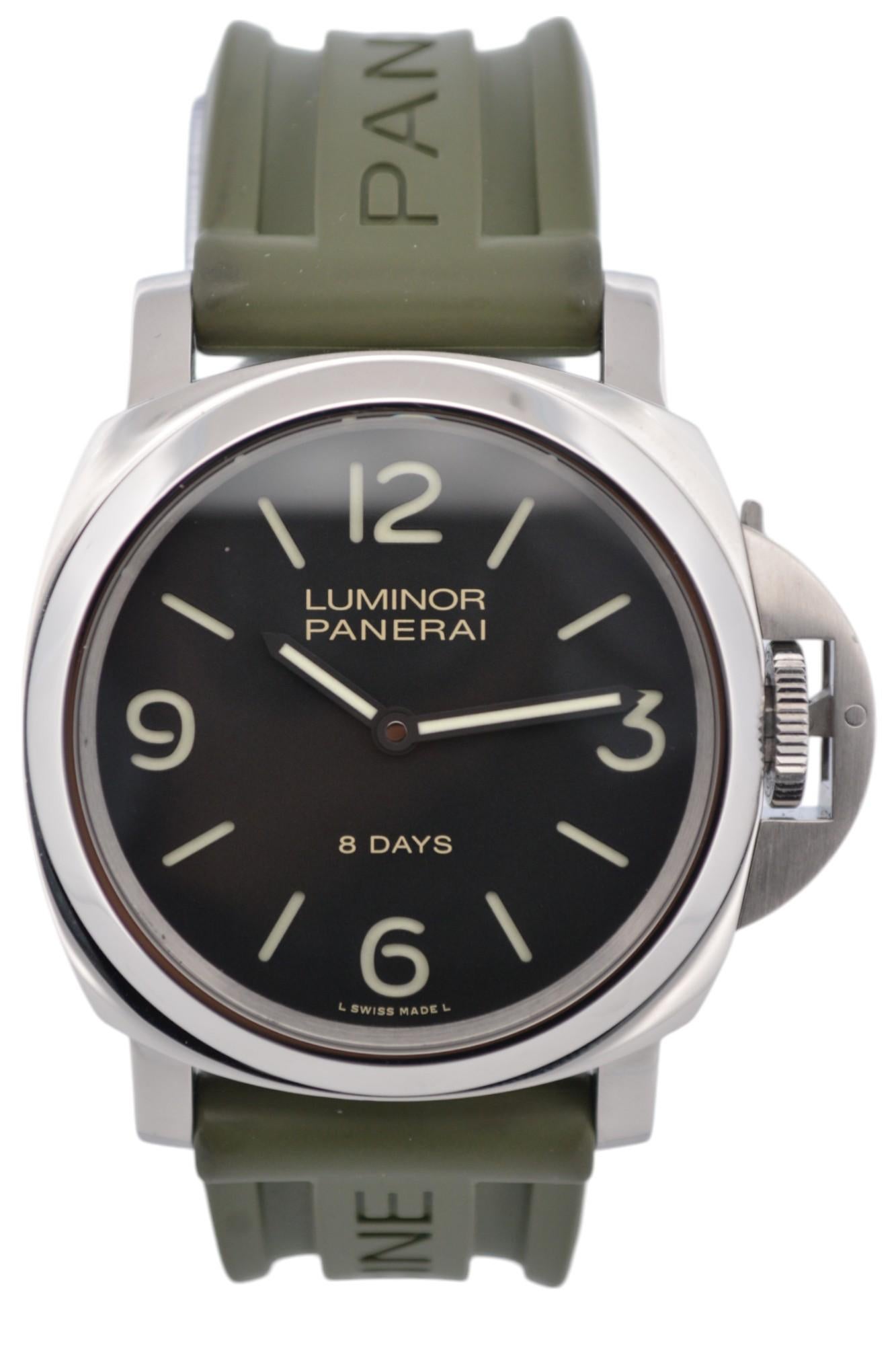 Panerai Luminor Base 8 Days 44 Stainless Steel Manual Winding Ref: PAM 00560 For Sale 7