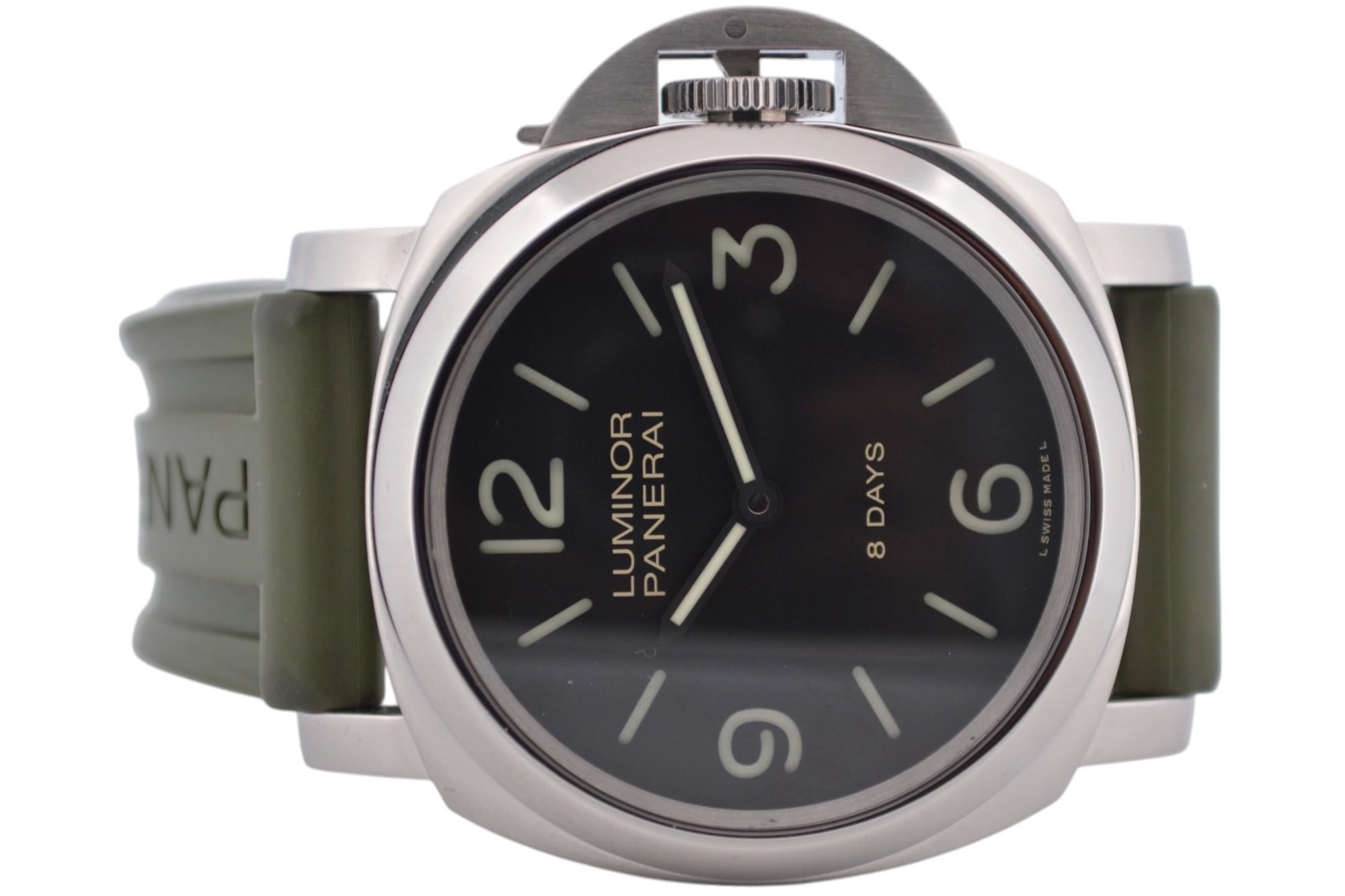 Men's Panerai Luminor Base 8 Days 44 Stainless Steel Manual Winding Ref: PAM 00560 For Sale