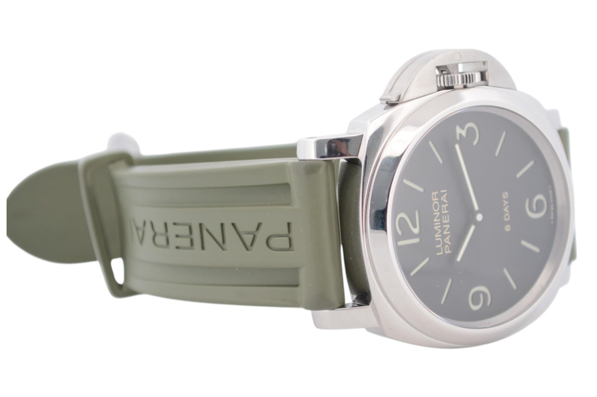 Panerai Luminor Base 8 Days 44 Stainless Steel Manual Winding Ref: PAM 00560 For Sale 4