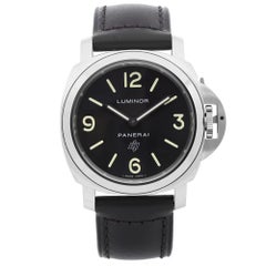 Panerai Luminor Base Logo Acciaio Black Dial Hand Wind Mens Watch PAM01000