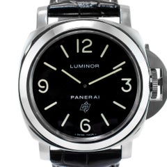 Panerai Luminor Base Logo 44MM OP6834 Black Leather Strap Steel Watch