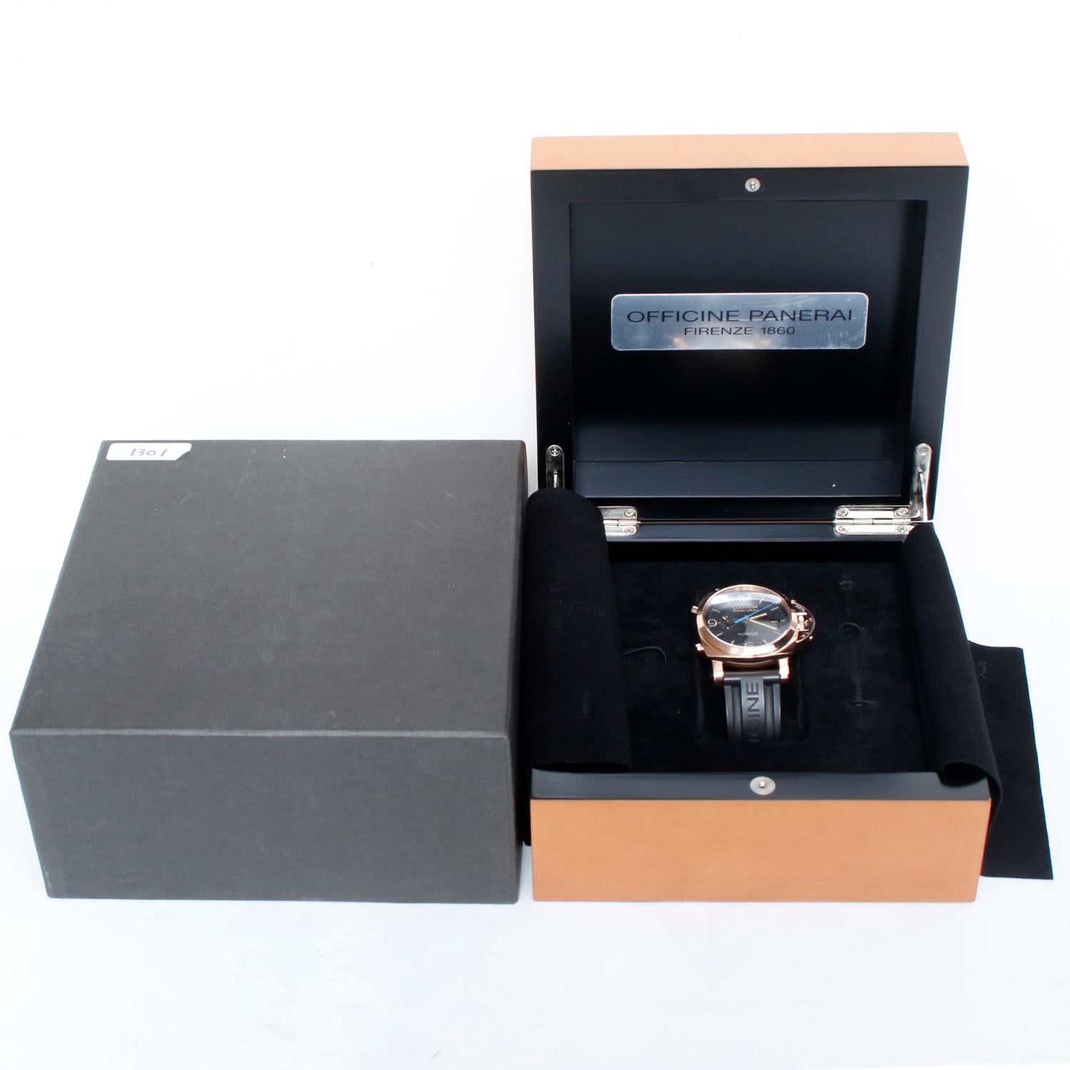Panerai Luminor Chrono Flyback Men's 18K Rose Gold Watch PAM 00525 For Sale 1