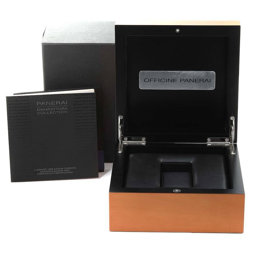 Panerai Luminor Chrono Monopulsante 8 Day GMT Titanium Watch PAM00311 Box Papers For Sale 5