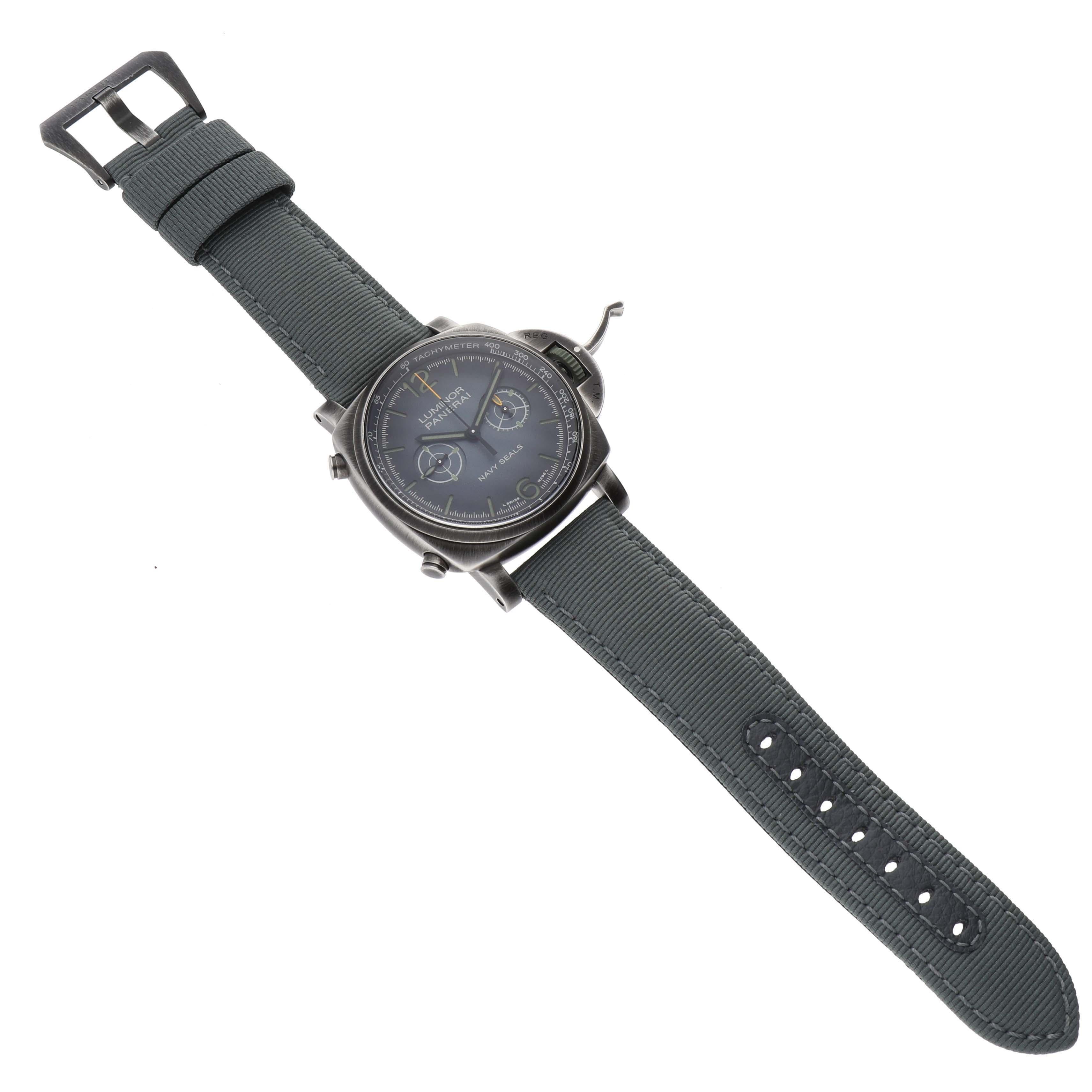 Panerai Luminor Chrono Navy Seals Limited Edition Steel Watch PAM01409 Unworn 1