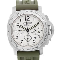 Panerai Luminor Daylight Chrono Steel White Dial Automatic Men Watch PAM00188
