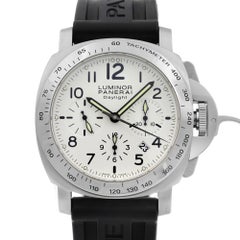 Panerai Luminor Daylight Chrono Stahl weißes Zifferblatt Automatik Herrenuhr PAM00188