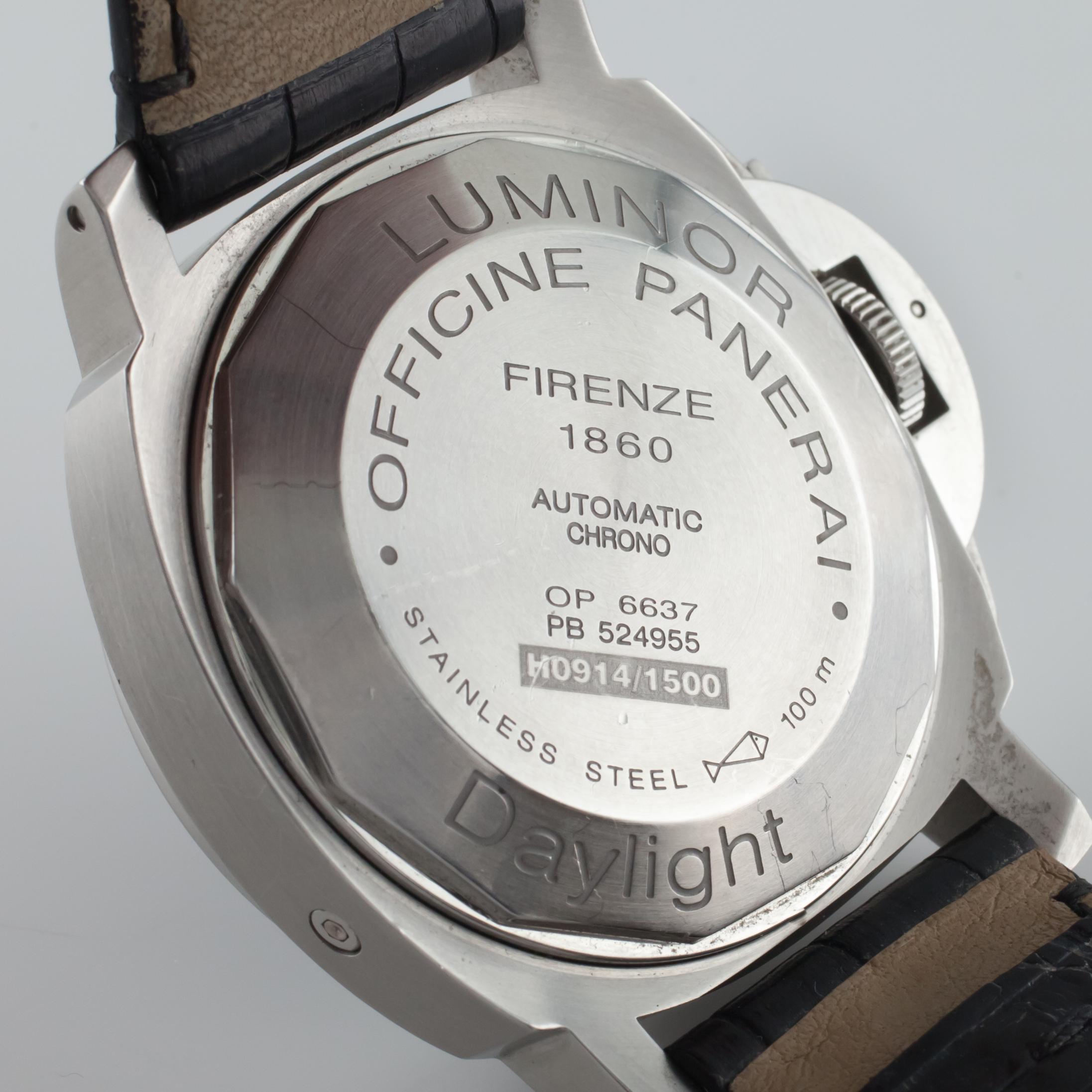 Panerai Luminor Daylight Chronograph Men's Stainless Steel Watch OP 6637 3