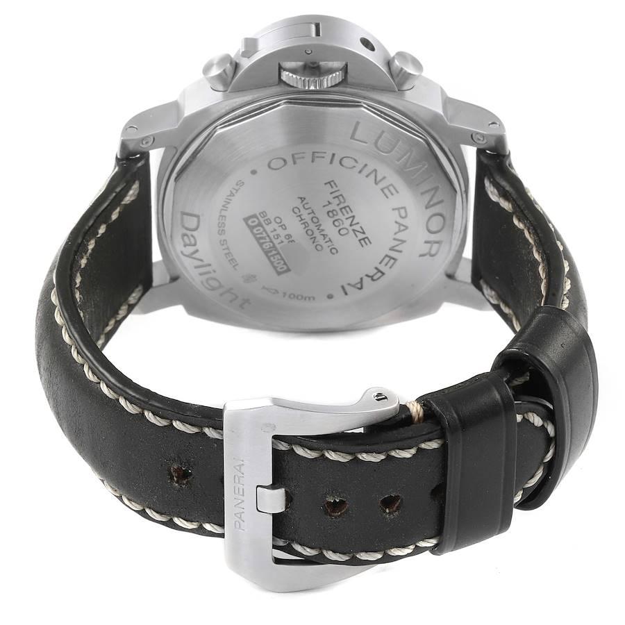Men's Panerai Luminor Daylight Chronograph Steel Mens Watch PAM00356 Box Papers For Sale