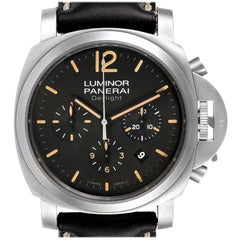 Panerai Luminor Daylight Chronograph Steel Mens Watch PAM00356 Box Papers