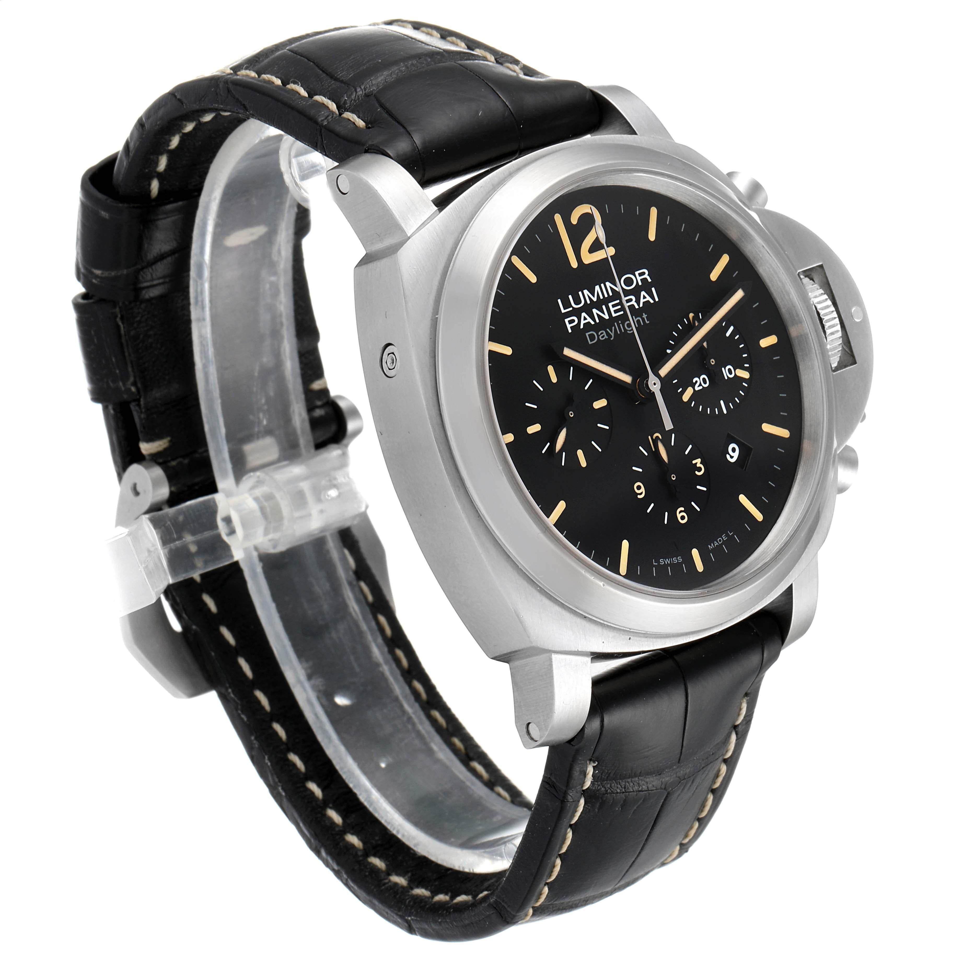 Panerai Luminor Daylight Chronograph Stahl Herrenuhr PAM00356 im Angebot 1