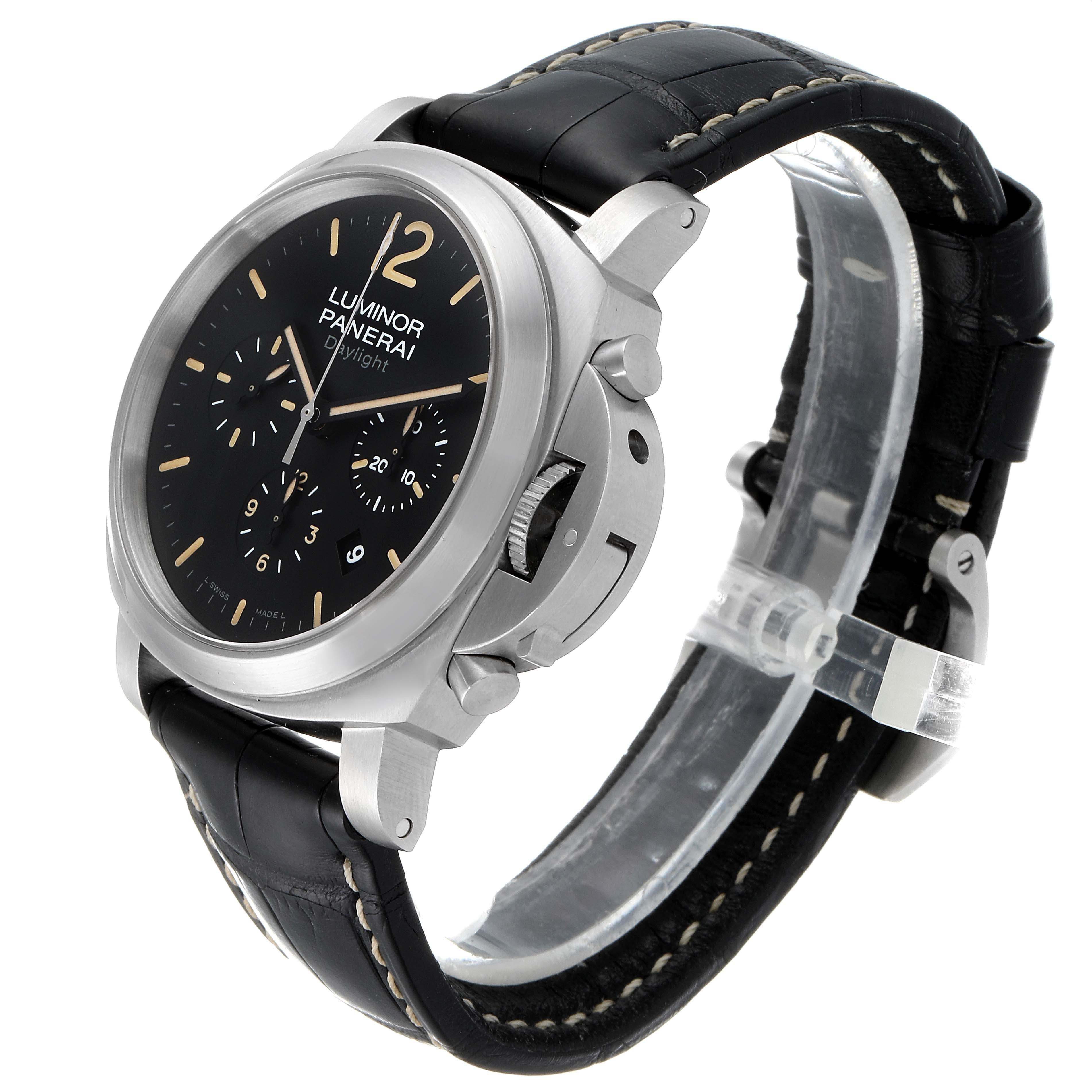 Panerai Luminor Daylight Chronograph Stahl Herrenuhr PAM00356 im Angebot 2