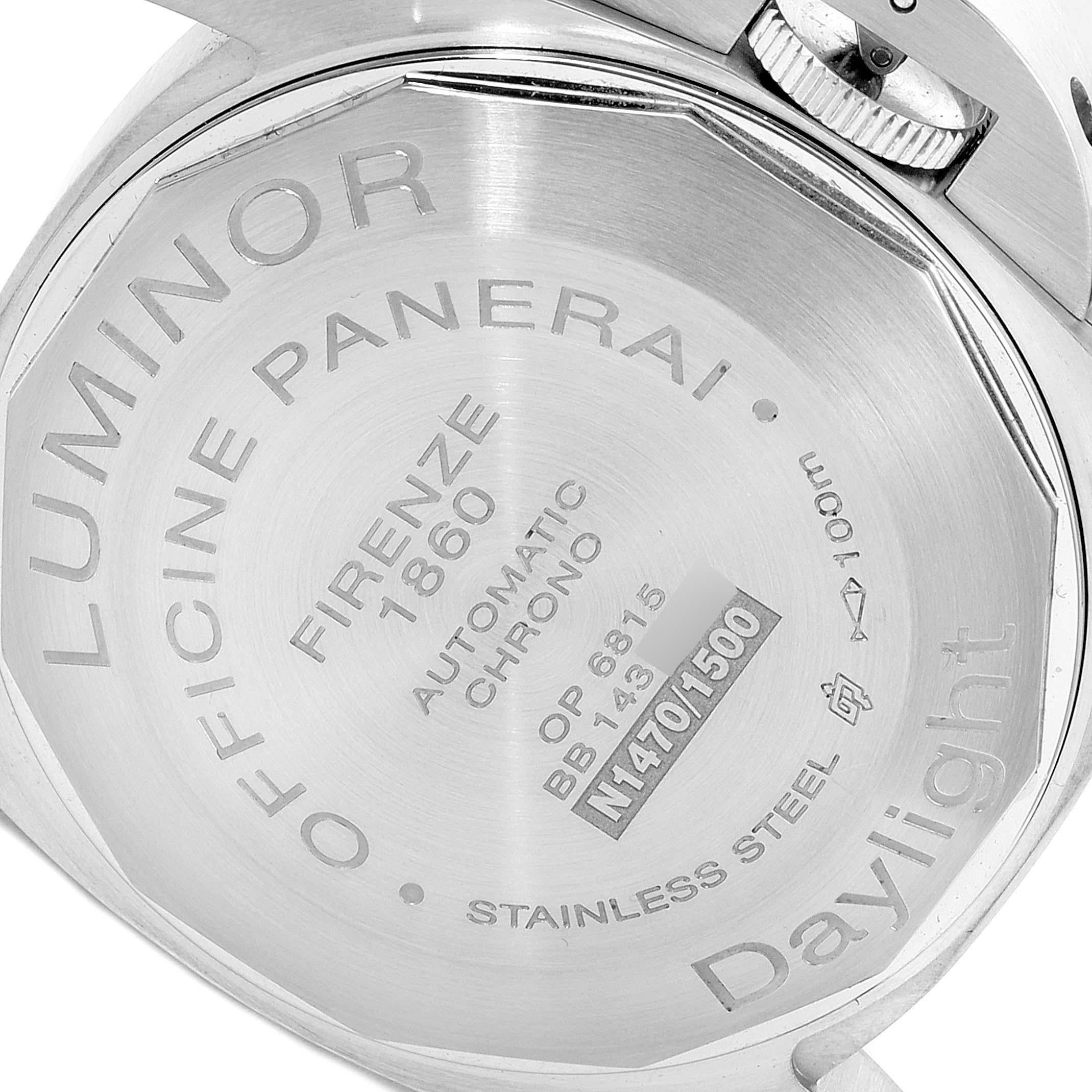 Panerai Luminor Daylight Chronograph Stahl Herrenuhr PAM00356 im Angebot 4