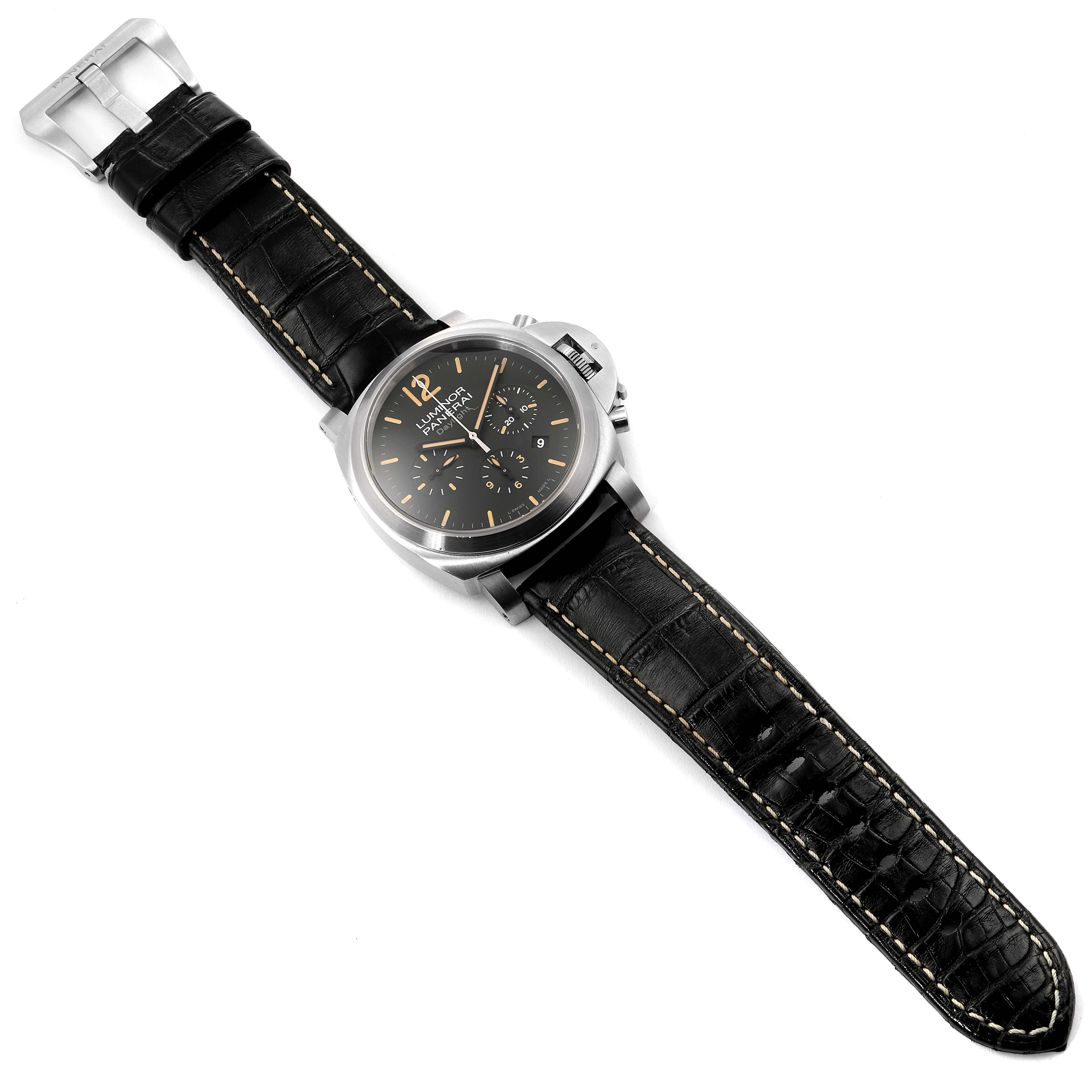 Panerai Luminor Daylight Chronograph Stahl Herrenuhr PAM00356 im Angebot 6
