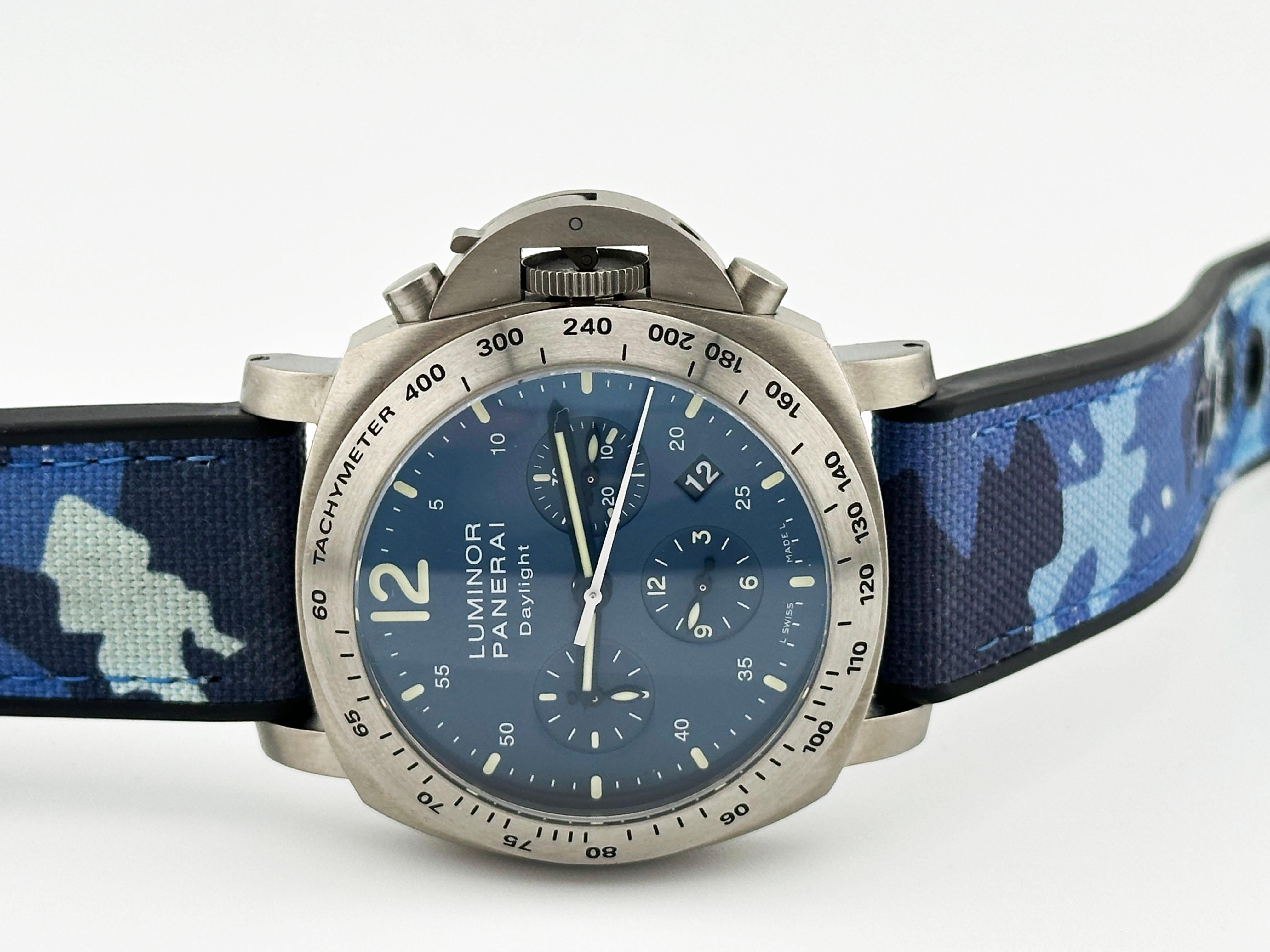 Panerai Luminor Daylight PAM00326 PAM 326 Blue Dial Stainless Steel Box 44mm 2
