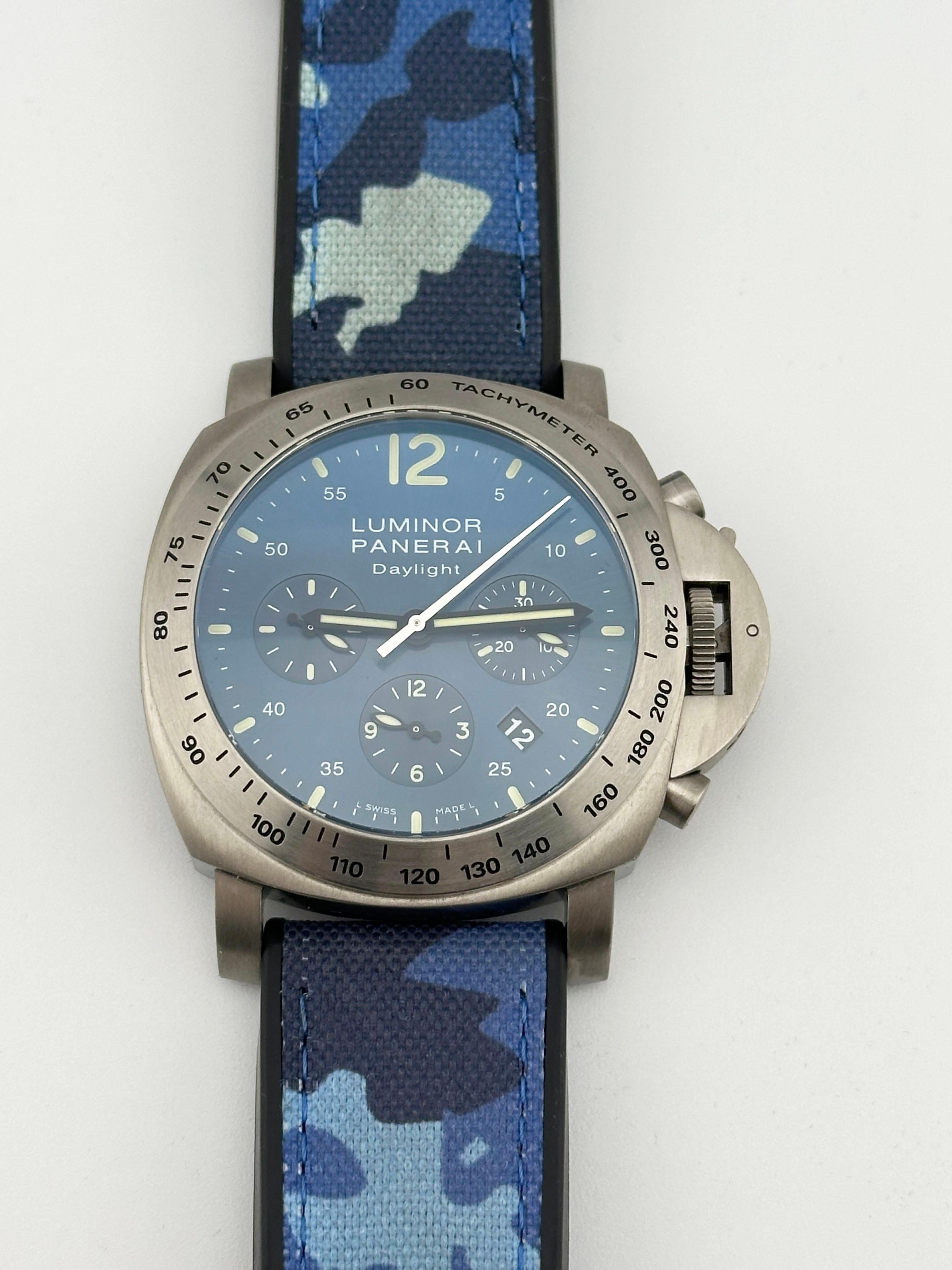 Panerai Luminor Daylight PAM00326 PAM 326 Blue Dial Stainless Steel Box 44mm 5