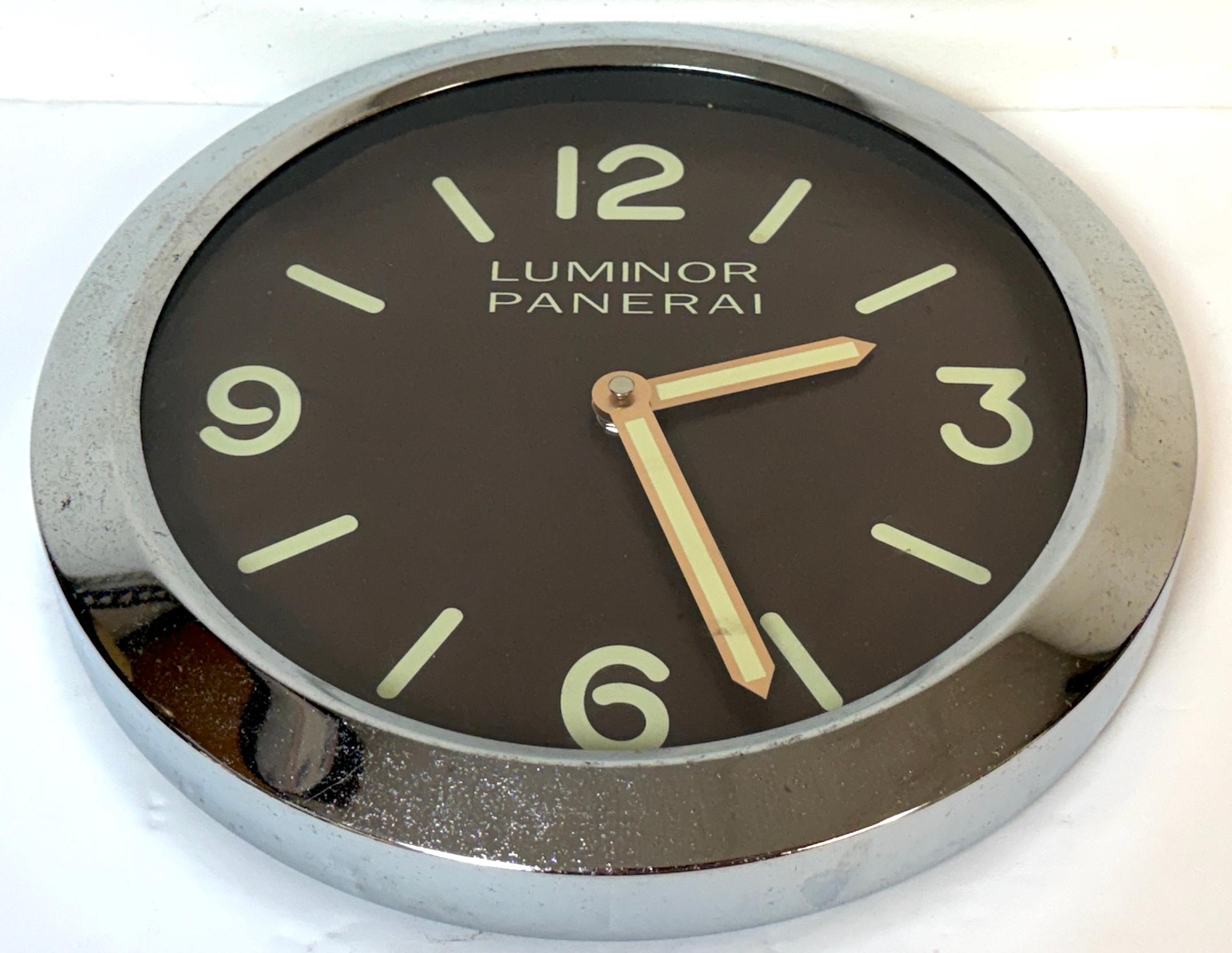 Panerai Luminor Dealer Fixture Wall Clock, Swiss Made Promotional ...