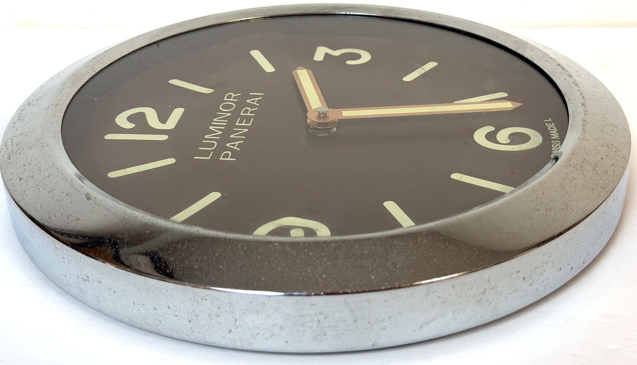 Panerai Luminor Dealer Fixture Wall Clock, Swiss Made Promotional ...