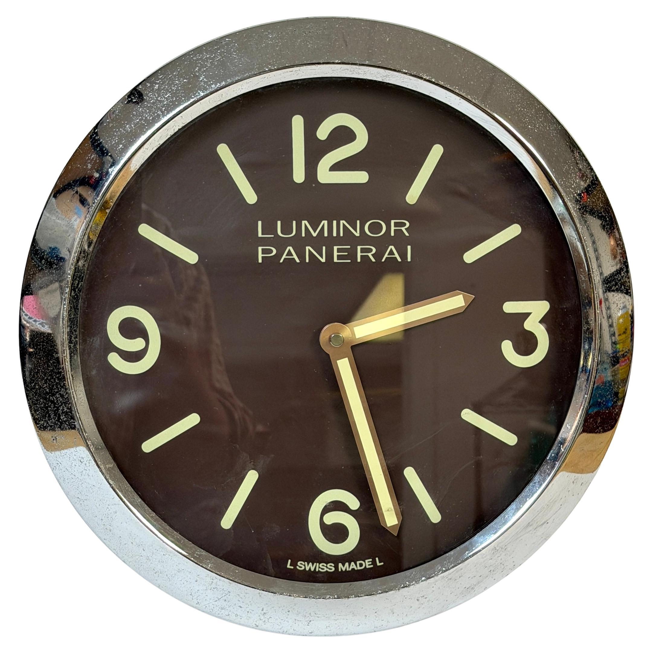 Panerai Luminor Dealer Fixture Wall Clock, Swiss Made Promotional Display- Works For Sale