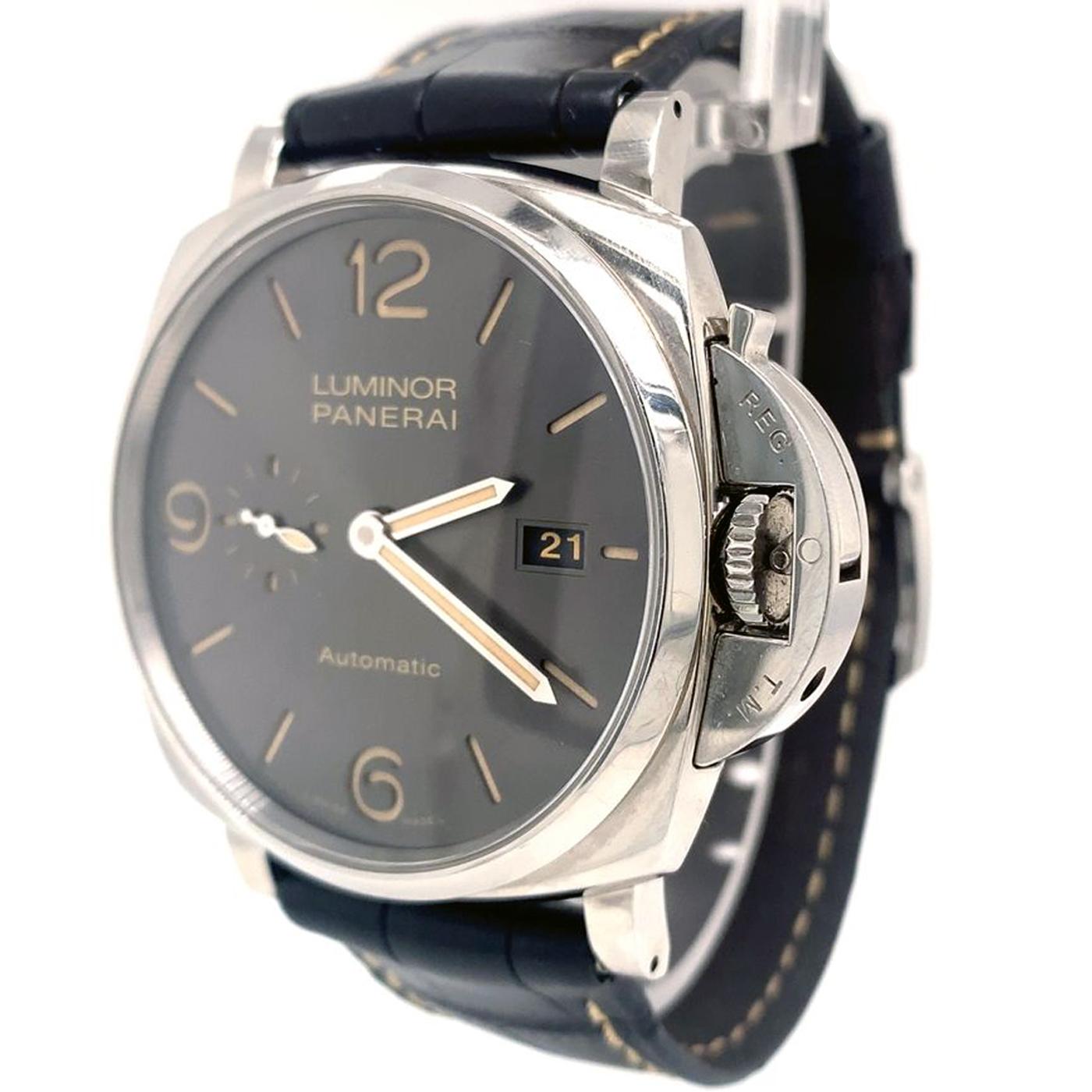 Panerai Luminor Due 45 mm avec cadran automatique gris pour hommes PAM00943 Pour hommes en vente