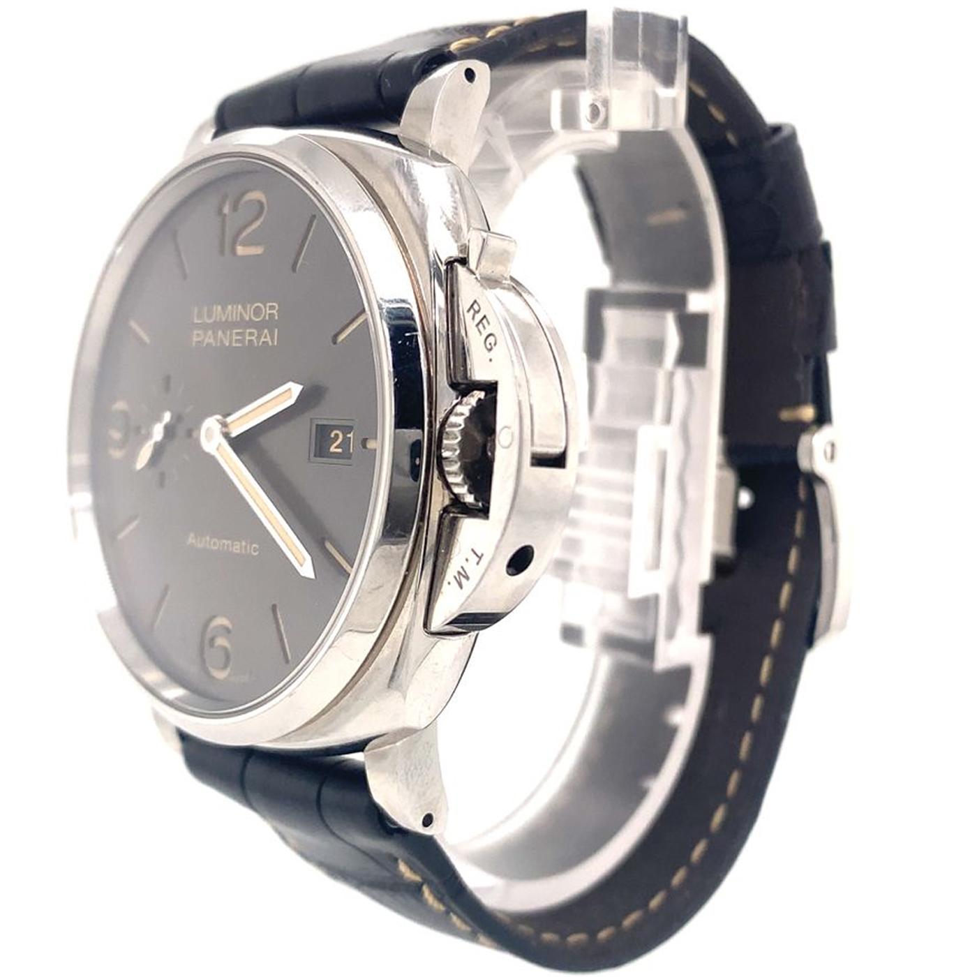 Modernist Panerai Luminor Due 45mm Automatic Grey Dial Men's Watch PAM00943 For Sale