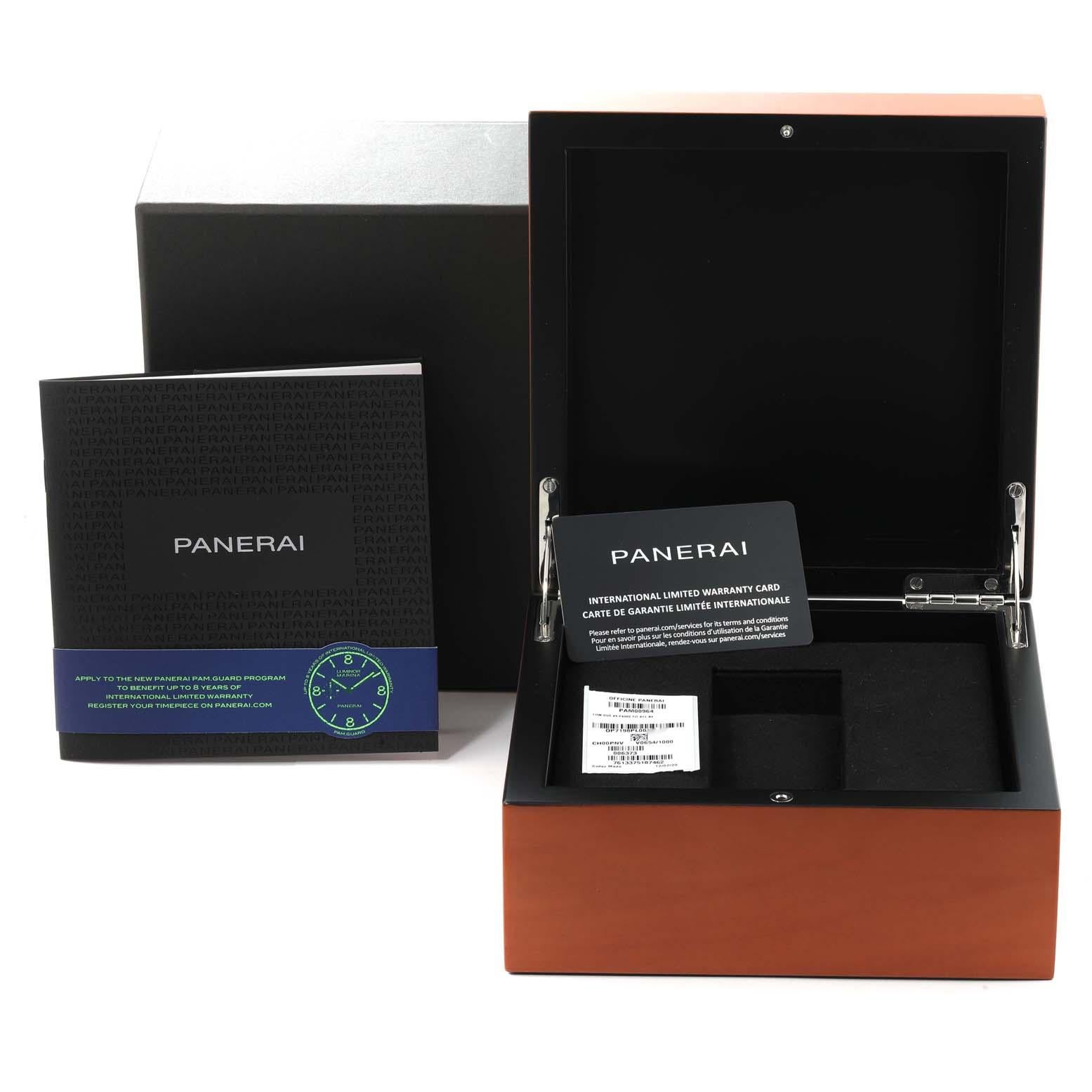 Panerai Luminor Due GMT Automatic Titanium Mens Watch PAM00964 Box Card For Sale 7