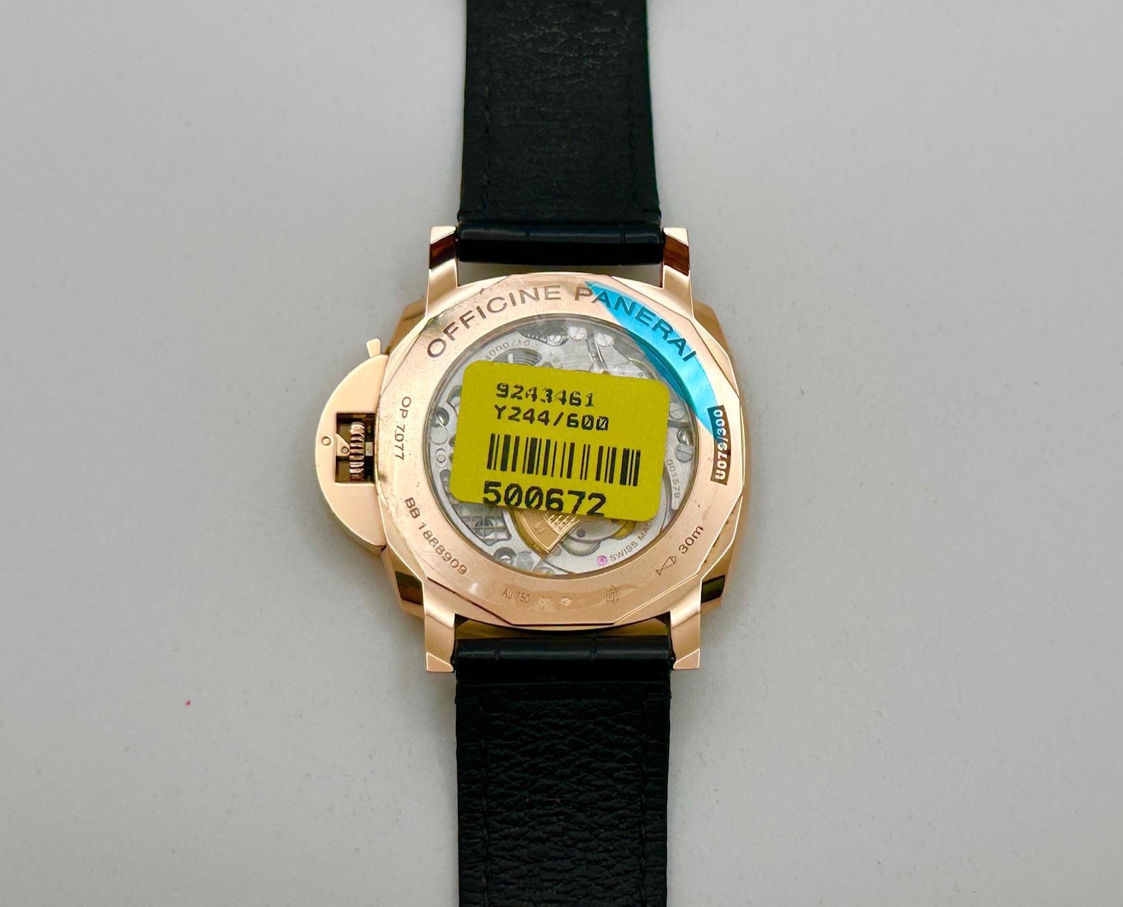 Panerai Luminor Due PAM00675 45mm 3 Days Gray Dial 18K Rose Gold Box Papers en vente 2