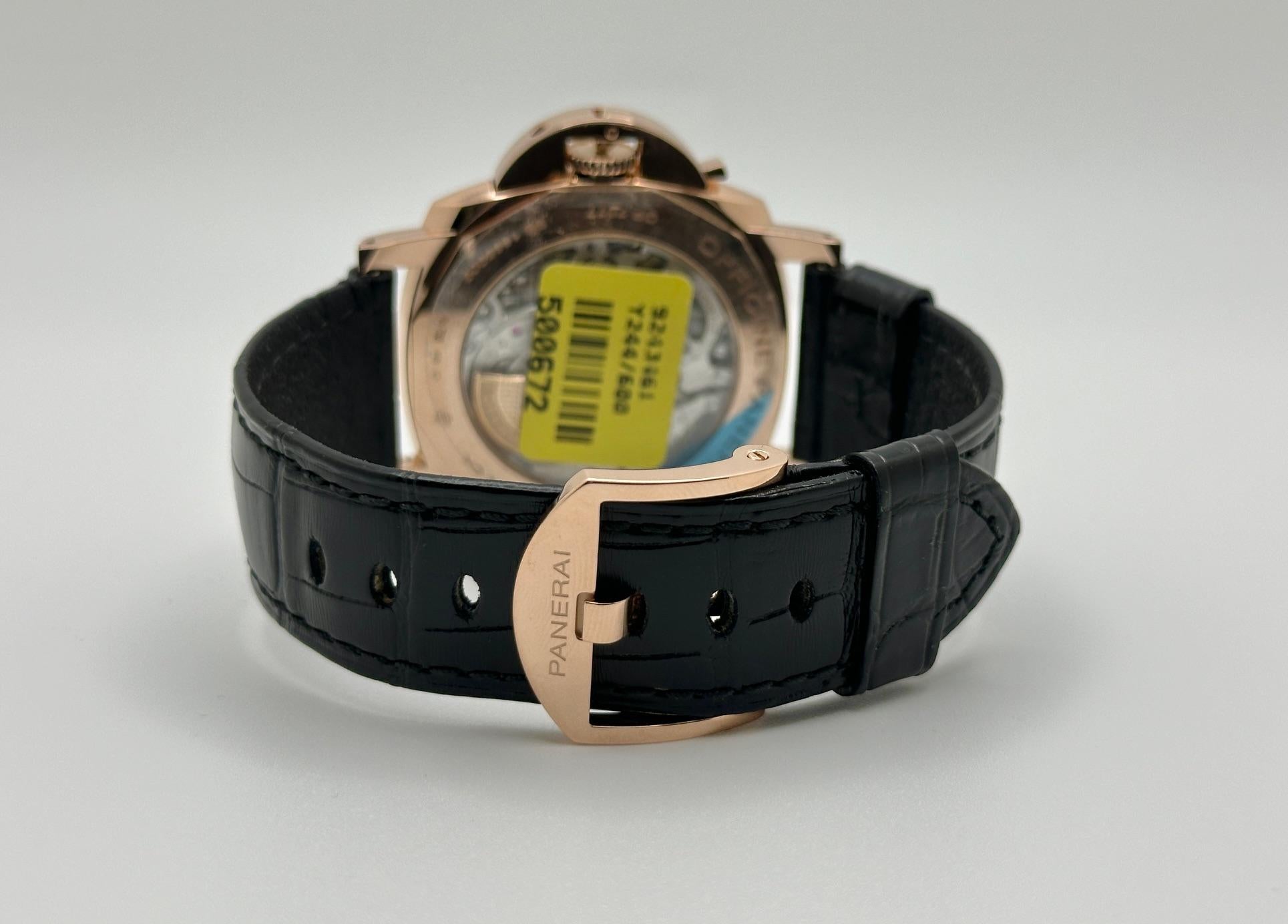 Panerai Luminor Due PAM00675 45mm 3 Days Gray Dial 18K Rose Gold Box Papers en vente 3