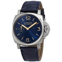 Used Panerai Luminor Due PAM00728 Blue New Mens Automatic Watch Box & Papers